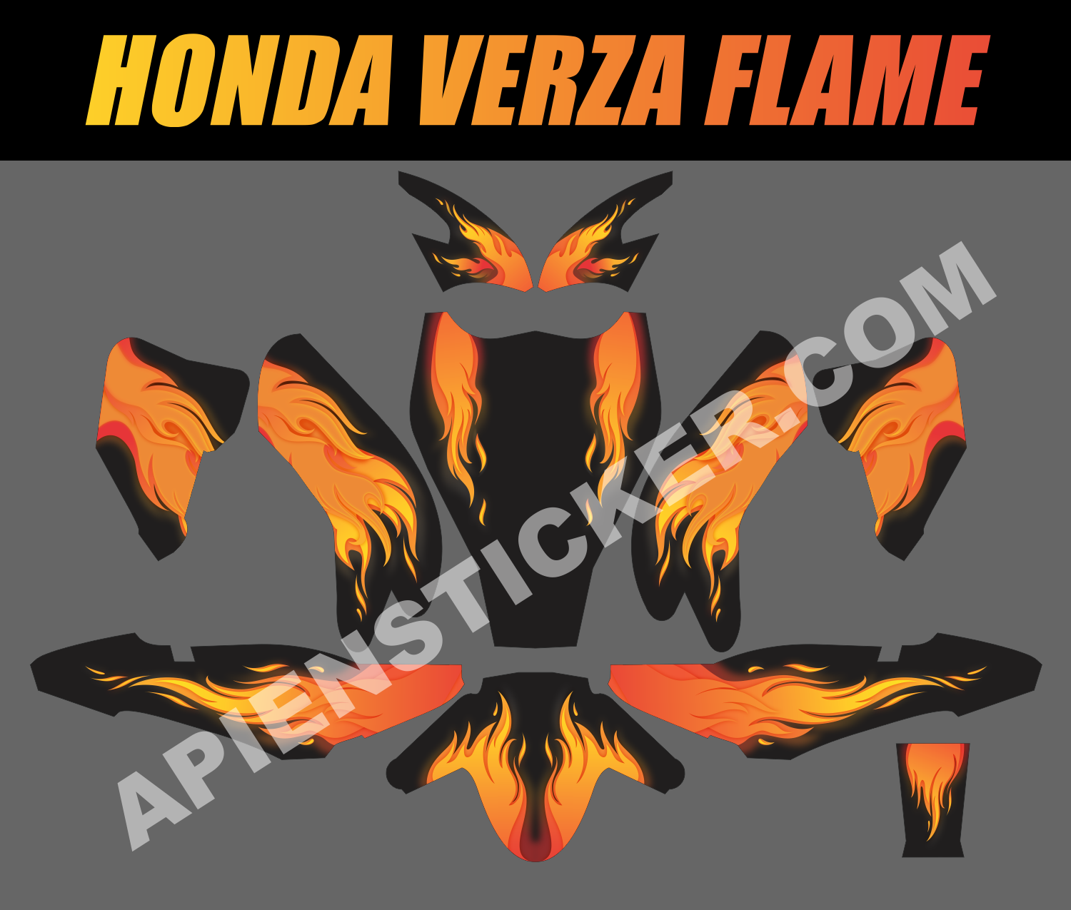 Striping Motor Honda Verza Flame Api Apien Sticker