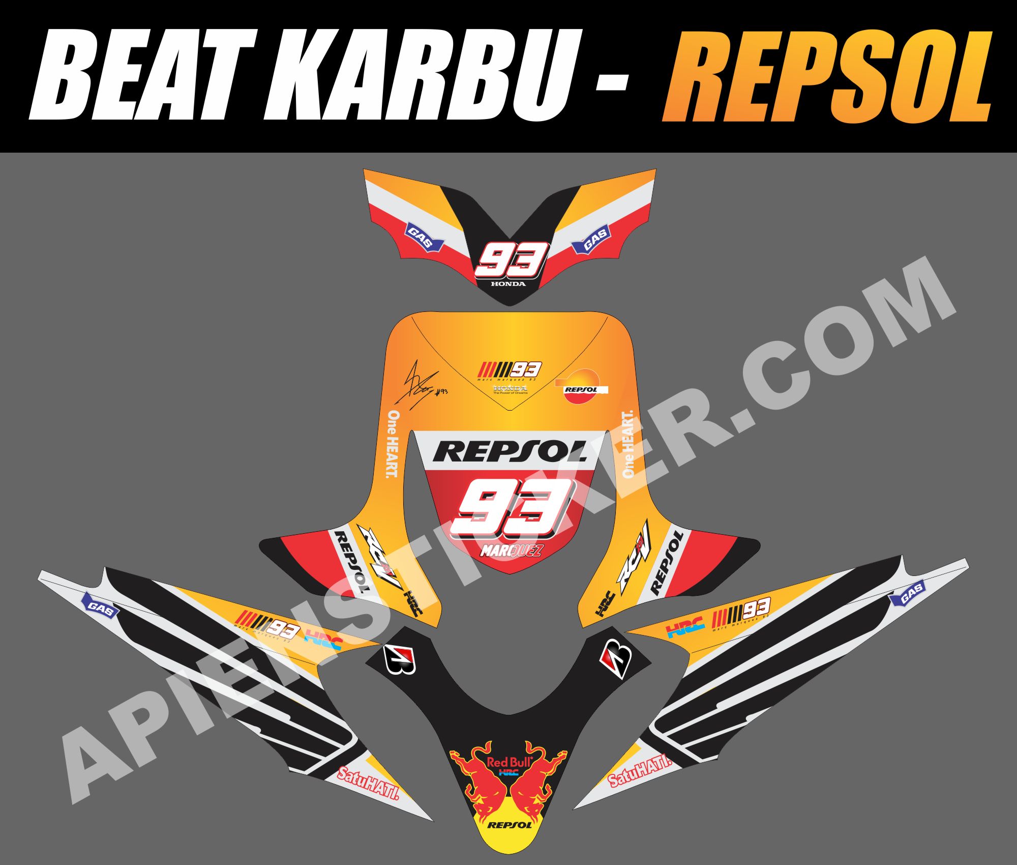 Striping Motor Beat Karbu Repsol 2015  Apien Sticker